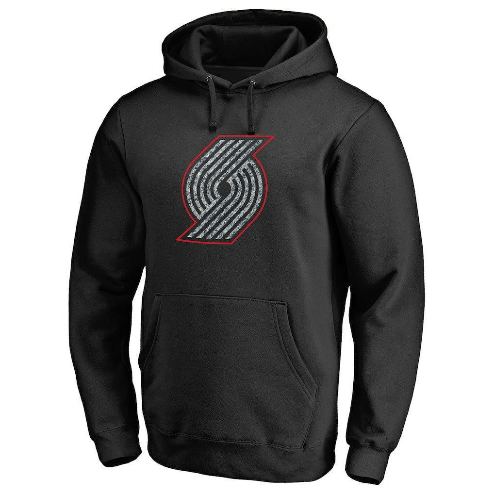 Portland Trail Blazers Static Logo Pullover Hoodie Black - NBA