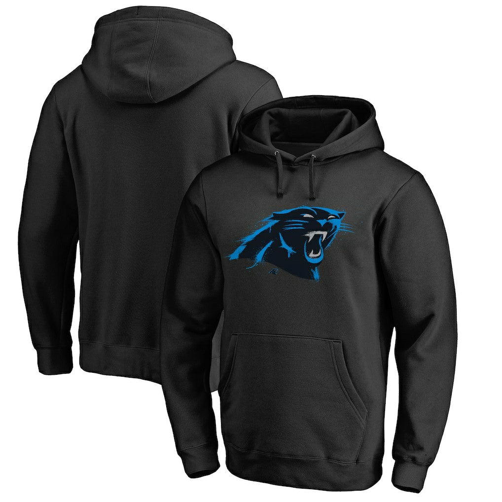 Carolina Panthers Splatter Logo Pullover Hoodie Black | NFL