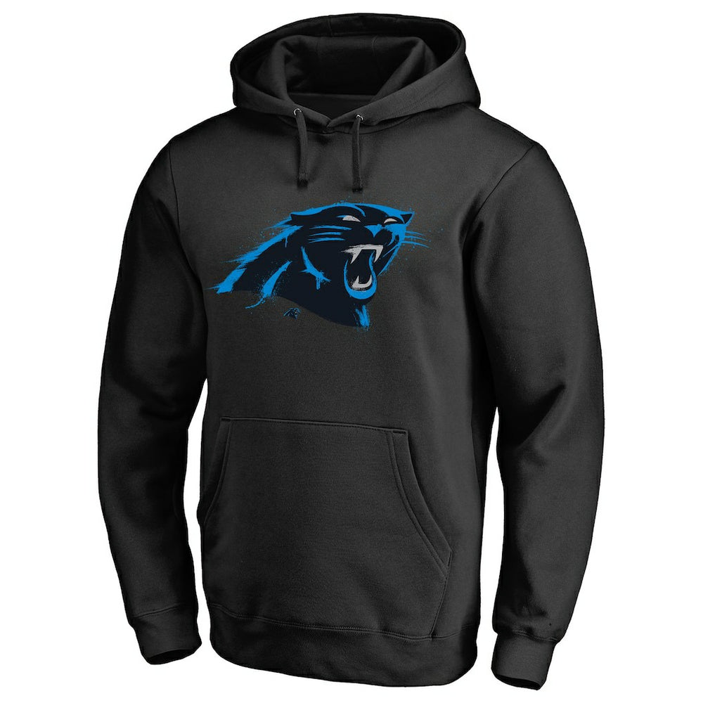 Carolina Panthers Splatter Logo Pullover Hoodie Black | NFL