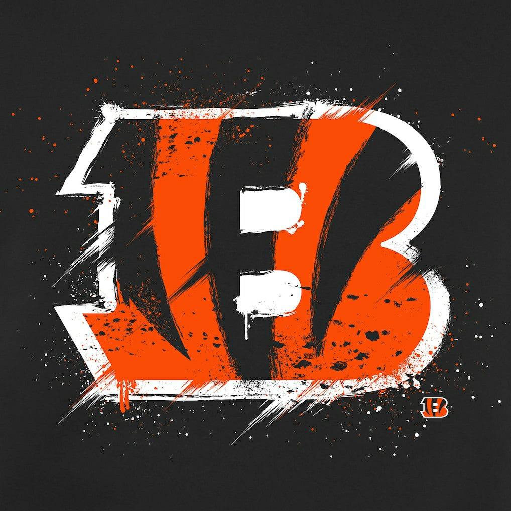 Cincinnati Bengals Splatter Logo Pullover Hoodie Black | NFL