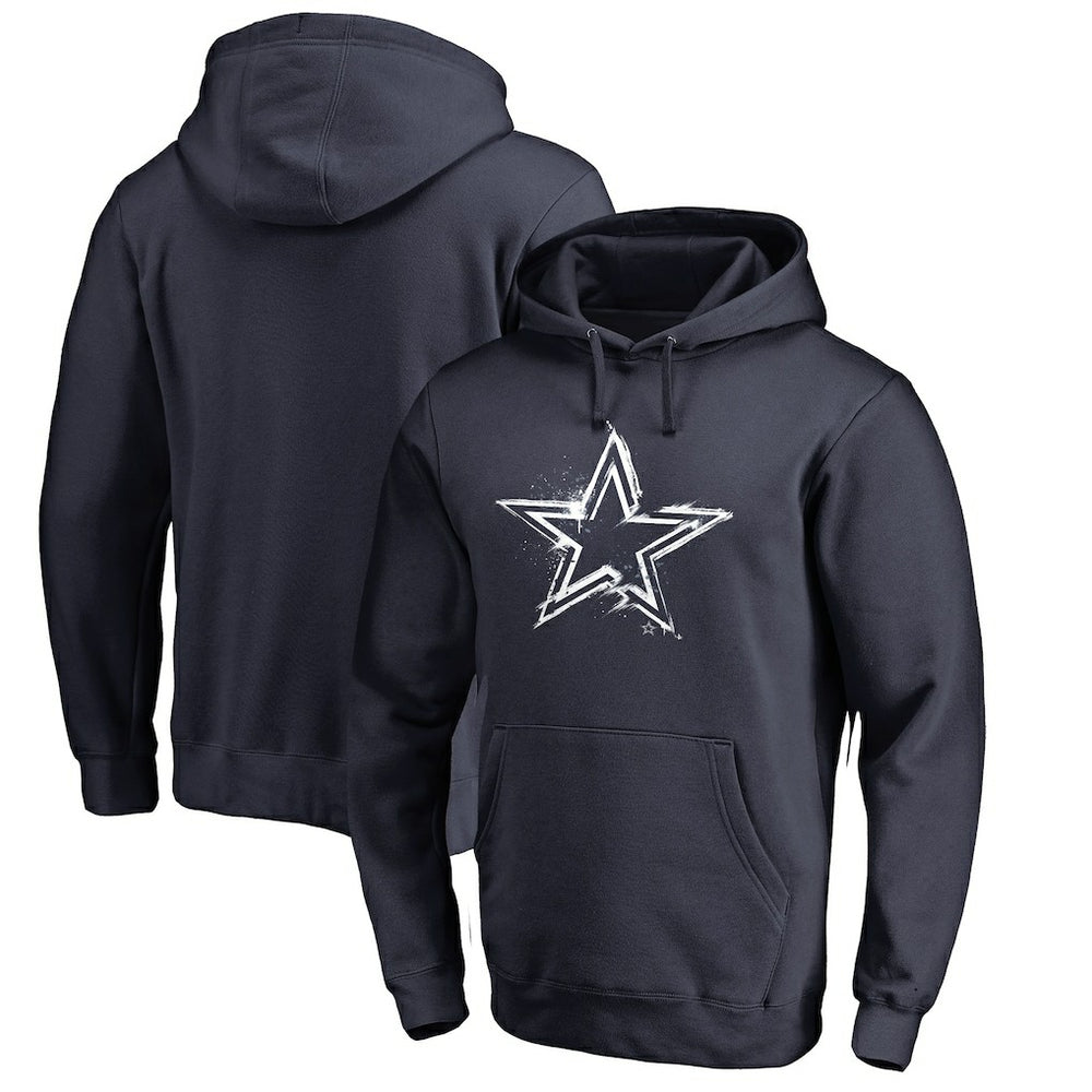 Dallas Cowboys Splatter Logo Pullover Hoodie Navy | NFL
