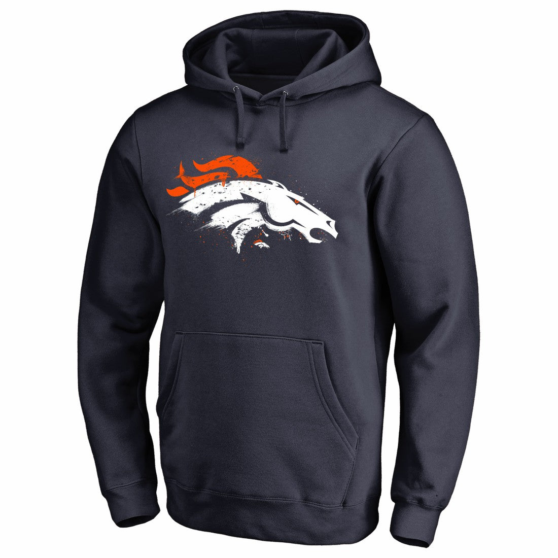 Denver Broncos Splatter Logo Pullover Hoodie Navy | NFL