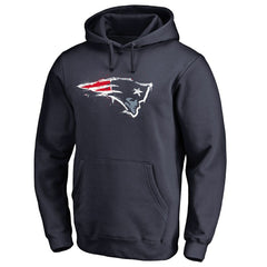New England Patriots Splatter Logo Pullover Hoodie Navy | NFL