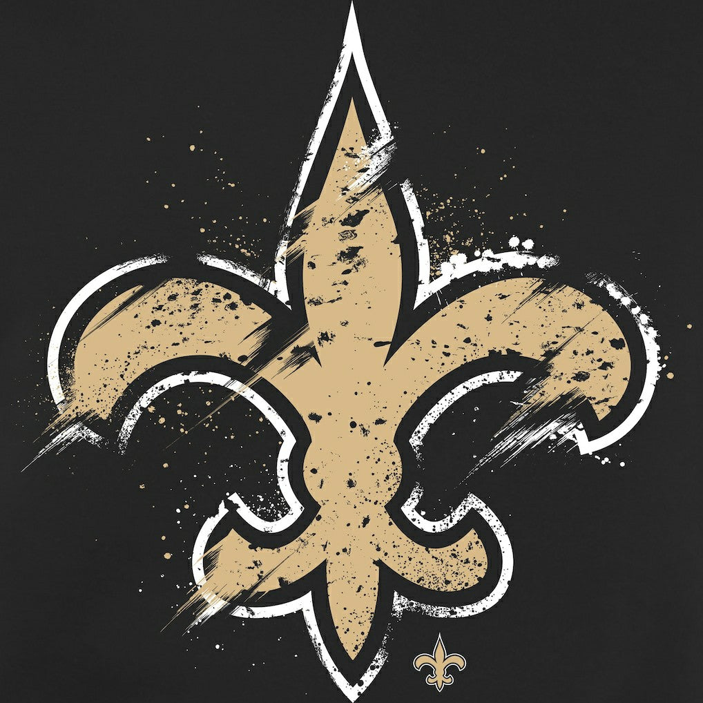 New Orleans Saints Splatter Logo Pullover Hoodie Black | NFL