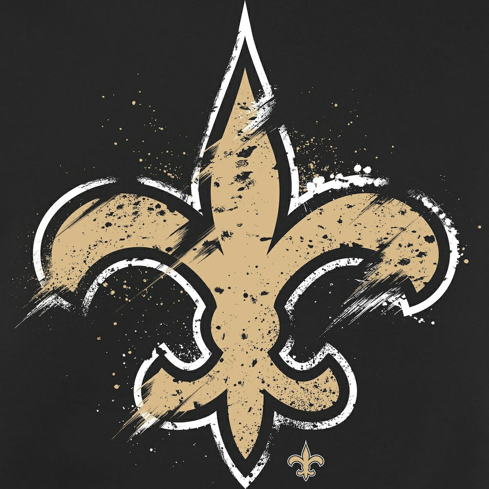 New Orleans Saints Splatter Logo Pullover Hoodie Black | NFL