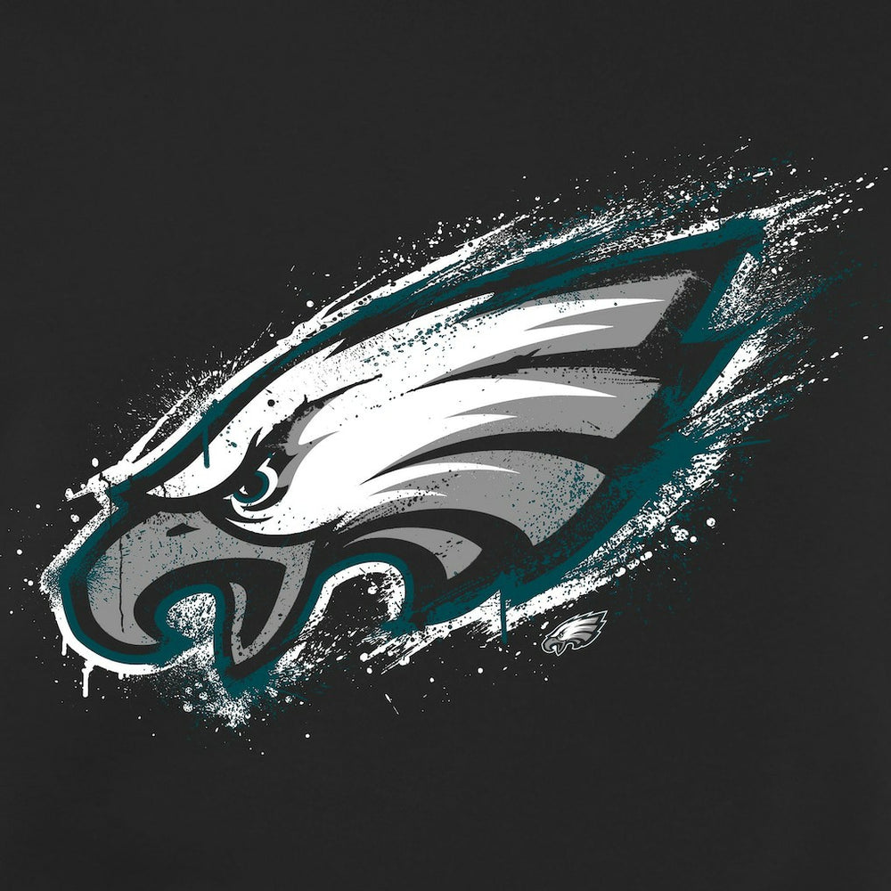 Philadelphia Eagles Splatter Logo Pullover Hoodie Black | NFL