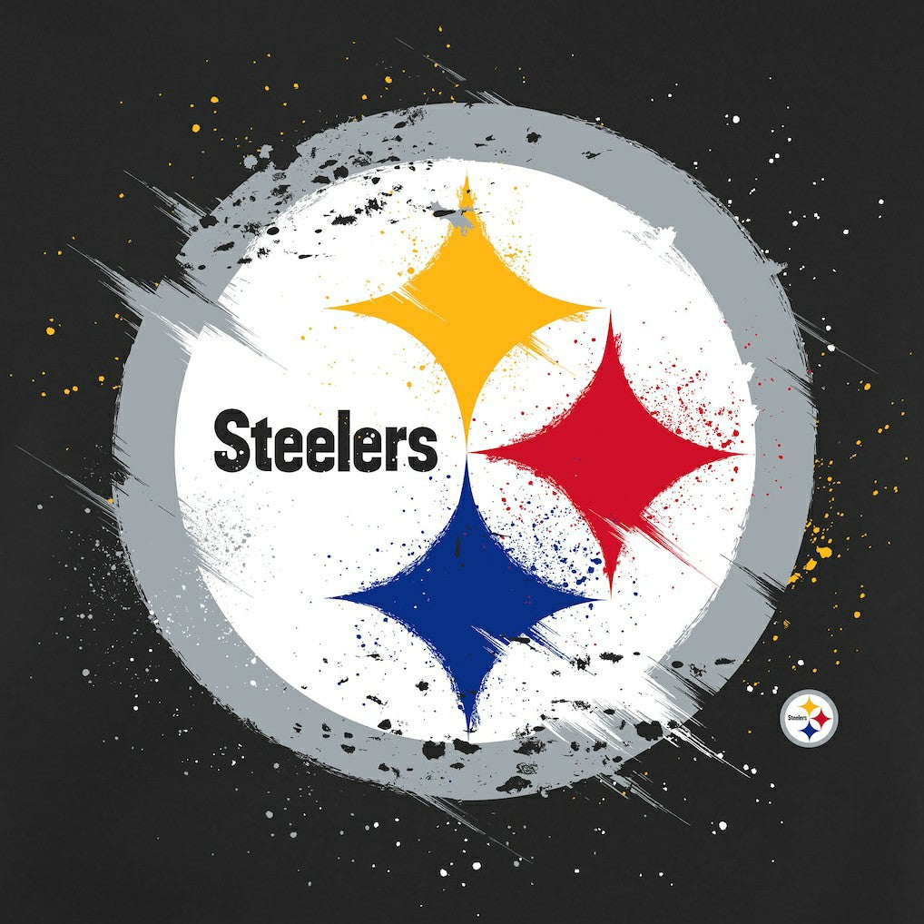 Pittsburgh Steelers Splatter Logo Pullover Hoodie Black | NFL