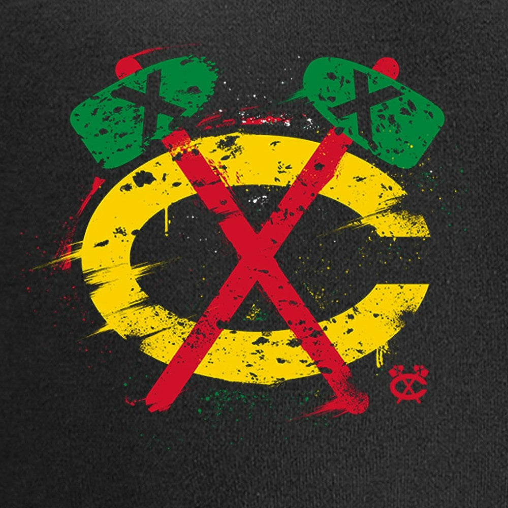 Chicago Blackhawks Splatter Logo T-Shirt - Black - NHL