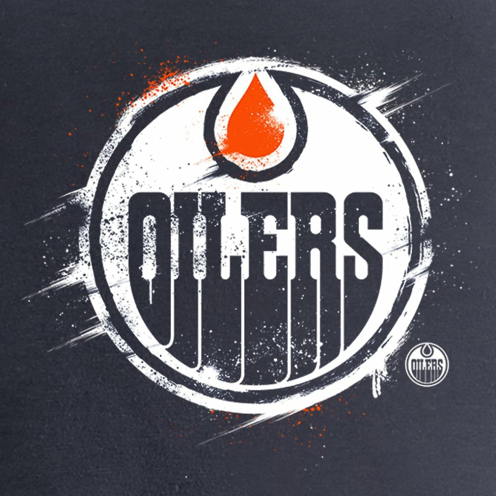 Edmonton Oilers Women's Splatter Logo V-Neck T-Shirt - Navy - NHL