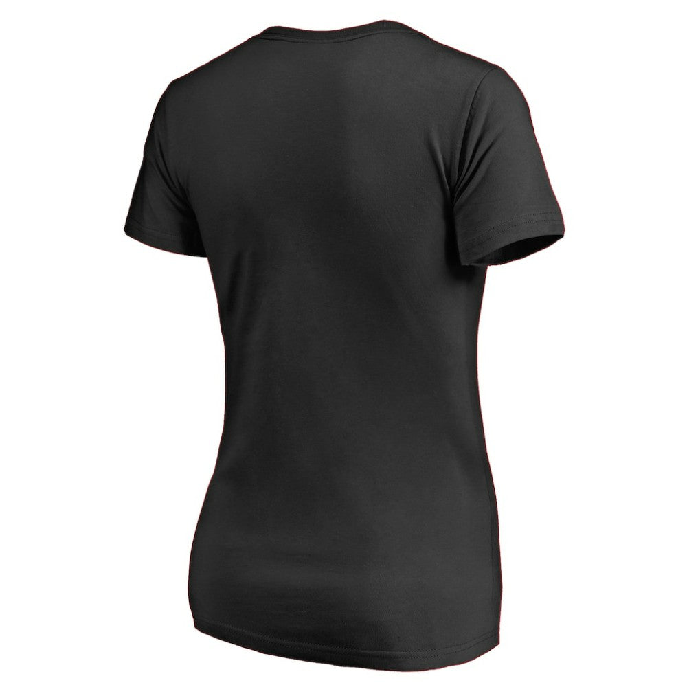 Los Angeles Kings Women's Splatter Logo V-Neck T-Shirt - Black - NHL