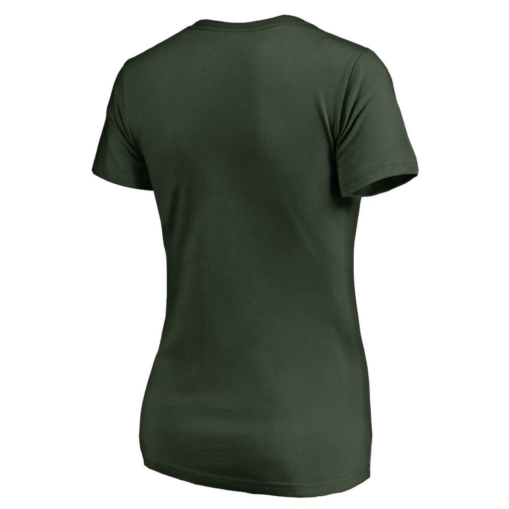 Minnesota Wild Women's Splatter Logo V-Neck T-Shirt - Green - NHL