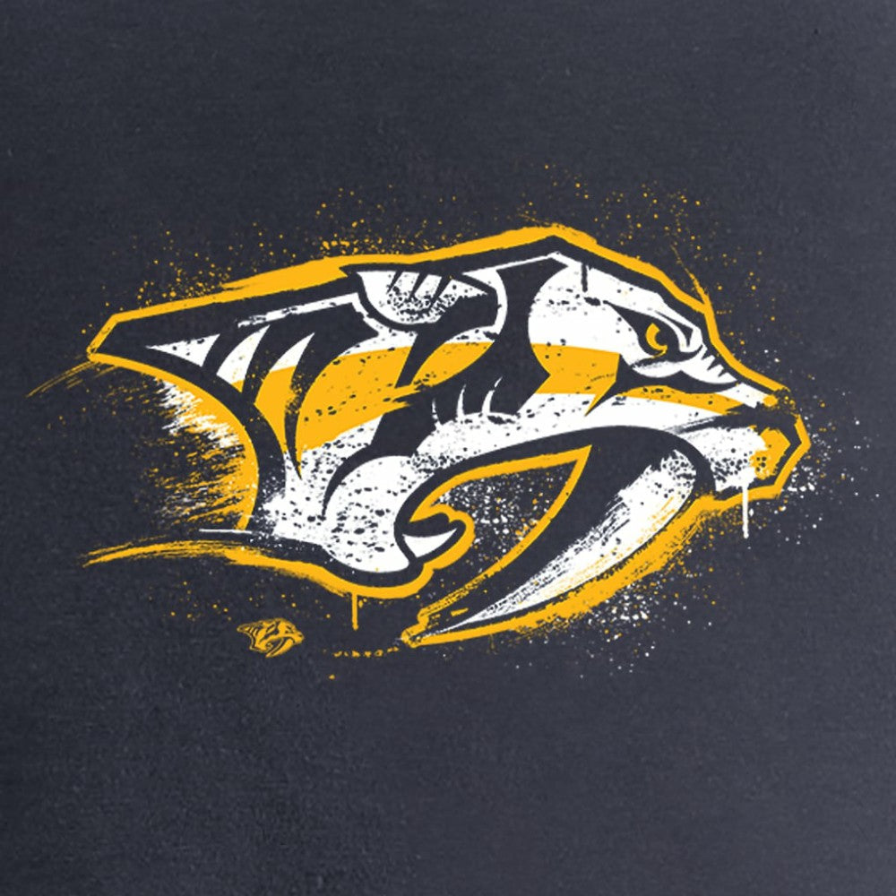 Nashville Predators Women's Splatter Logo V-Neck T-Shirt - Navy - NHL