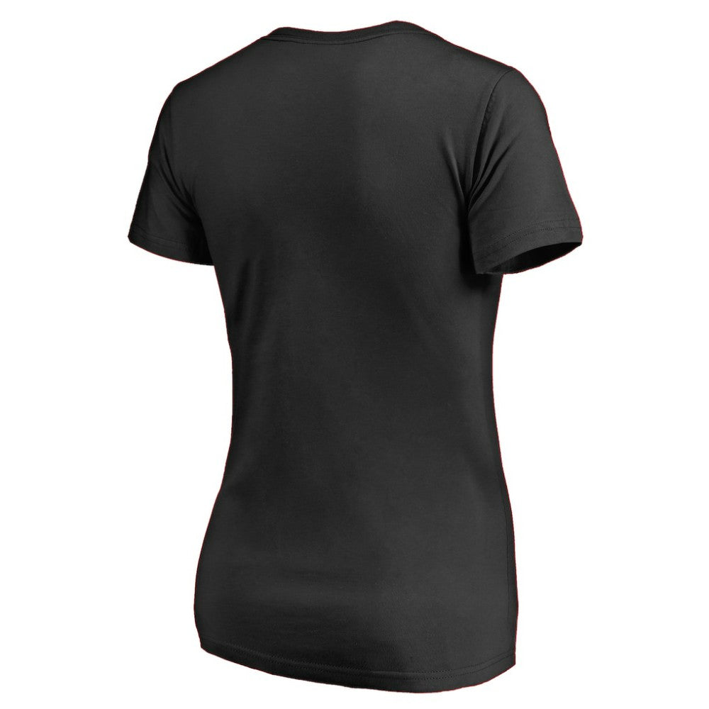 New Jersey Devils Women's Splatter Logo V-Neck T-Shirt - Black - NHL