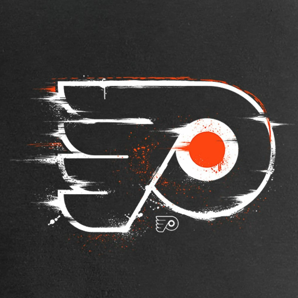 Philadelphia Flyers Women's Splatter Logo V-Neck T-Shirt - Black - NHL