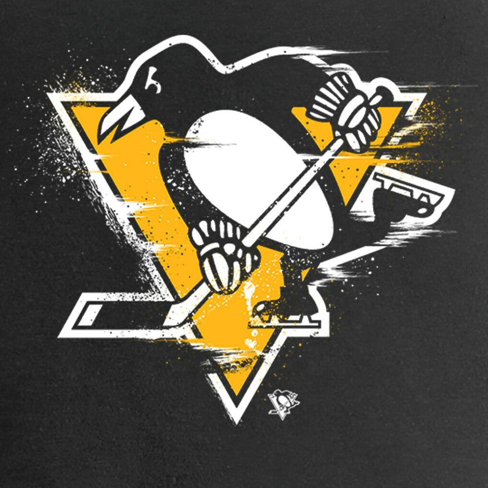Pittsburgh Penguins Women's Splatter Logo V-Neck T-Shirt - Black - NHL