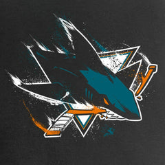 San Jose Sharks Women's Splatter Logo V-Neck T-Shirt - Black - NHL