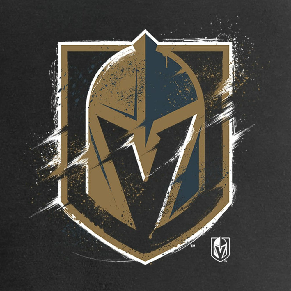 Vegas Golden Knights Women's Splatter Logo V-Neck T-Shirt - Black - NHL