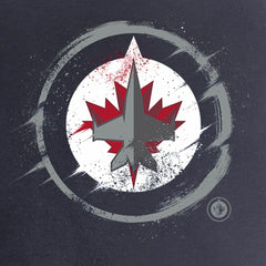 Winnipeg Jets Women's Splatter Logo V-Neck T-Shirt - Navy - NHL