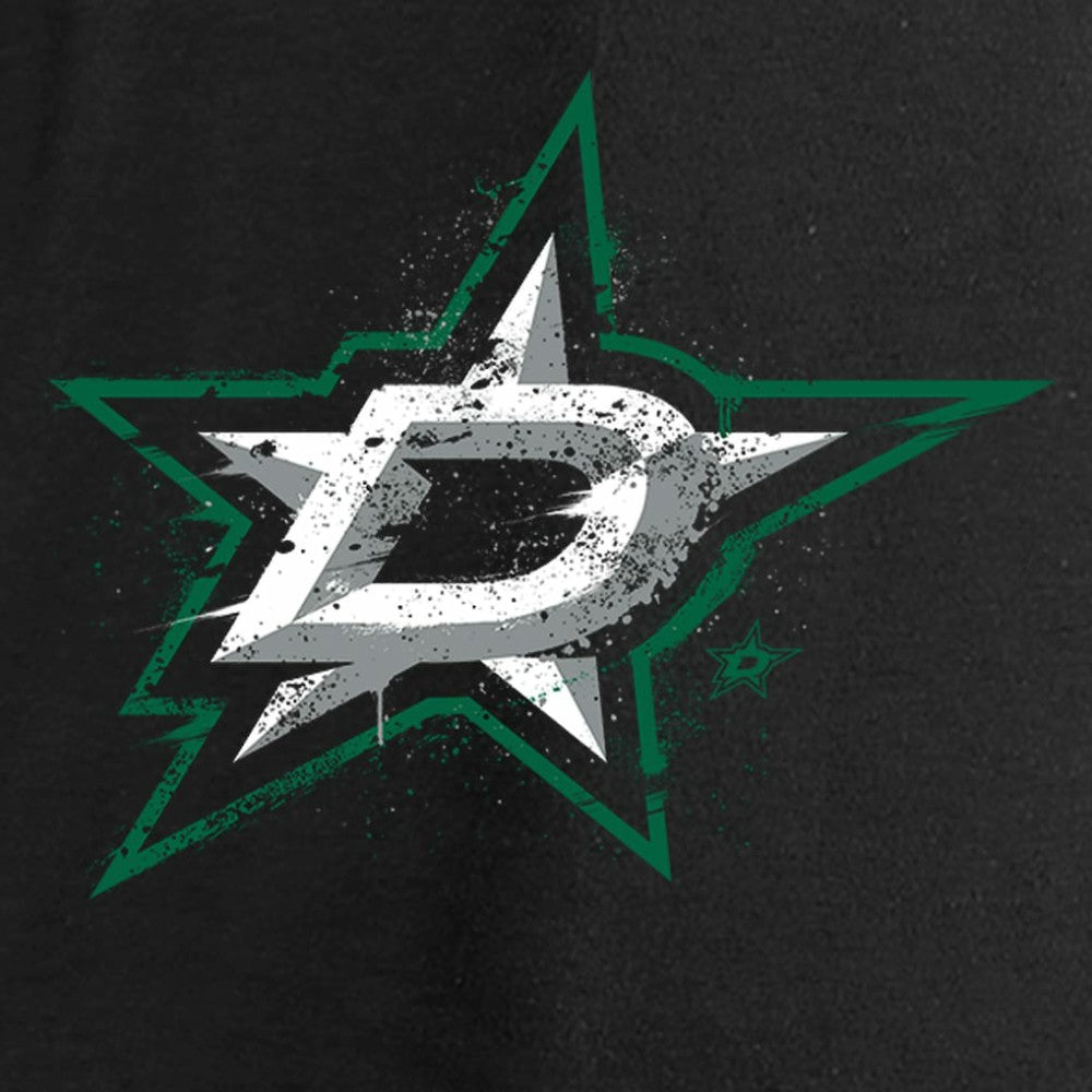 Dallas Stars Women's Splatter Logo V-Neck Long Sleeve T-Shirt - Black - NHL
