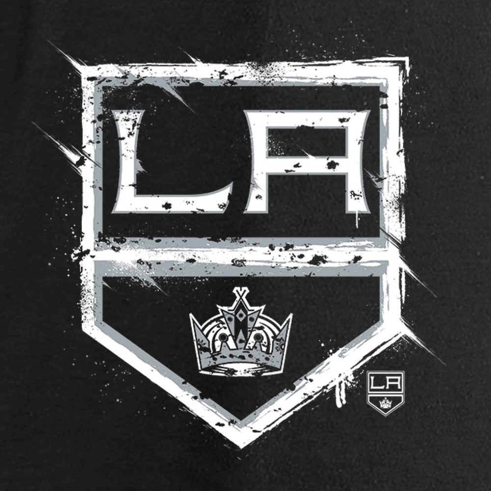 Los Angeles Kings Women's Splatter Logo V-Neck Long Sleeve T-Shirt - Black - NHL