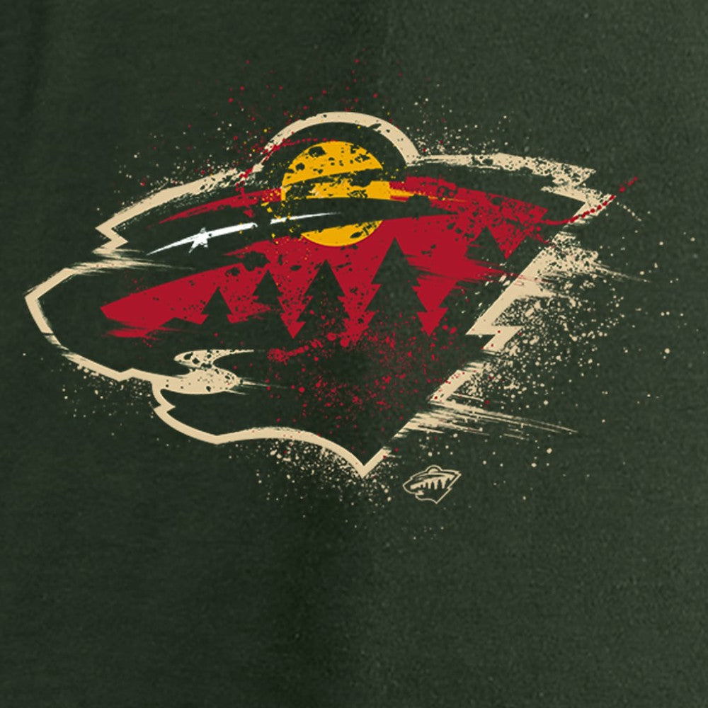 Minnesota Wild Women's Splatter Logo V-Neck Long Sleeve T-Shirt - Green - NHL