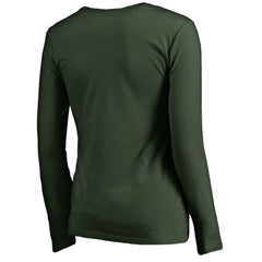 Minnesota Wild Women's Splatter Logo V-Neck Long Sleeve T-Shirt - Green - NHL