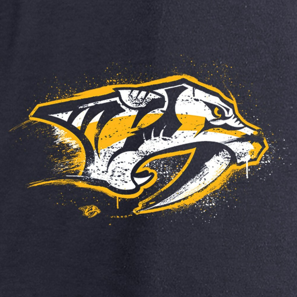 Nashville Predators Women's Splatter Logo V-Neck Long Sleeve T-Shirt - Navy - NHL