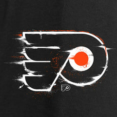 Philadelphia Flyers Women's Splatter Logo V-Neck Long Sleeve T-Shirt - Black - NHL