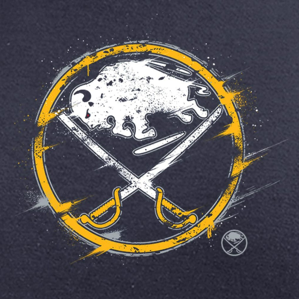 Buffalo Sabres Splatter Logo Long Sleeve T-Shirt - Navy - NHL