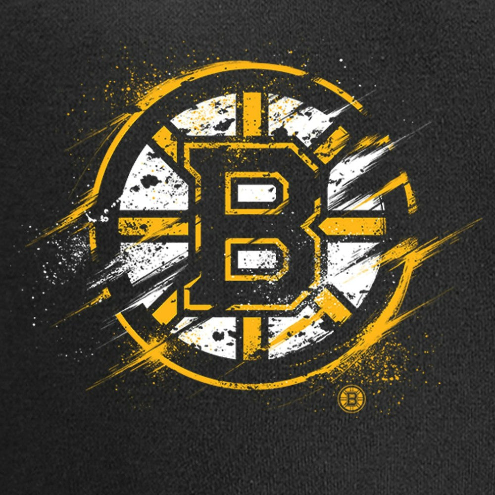 Boston Bruins Splatter Logo Pullover Hoodie - Black - NHL