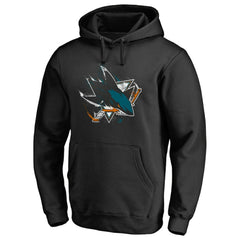 San Jose Sharks Splatter Logo Pullover Hoodie - Black - NHL