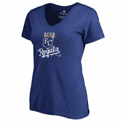 Kansas City Royals Women's Splatter Logo V-Neck T-Shirt - MLB