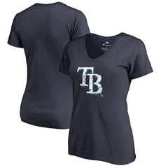 Tampa Bay Rays Women's Splatter Logo V-Neck T-Shirt - MLB