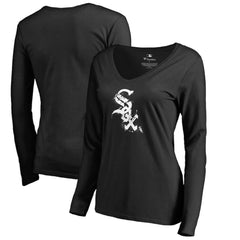 Chicago White Sox Women's Splatter Logo Long Sleeve V-Neck T-Shirt - MLB