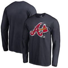 Atlanta Braves Splatter Logo Long Sleeve T-Shirt - MLB