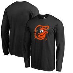 Baltimore Orioles Splatter Logo Long Sleeve T-Shirt - MLB