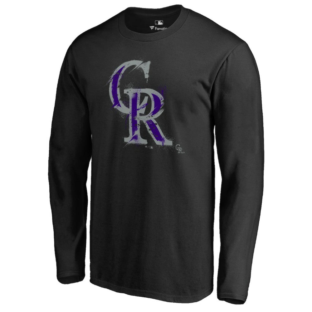 Colorado Rockies Splatter Logo Long Sleeve T-Shirt - MLB