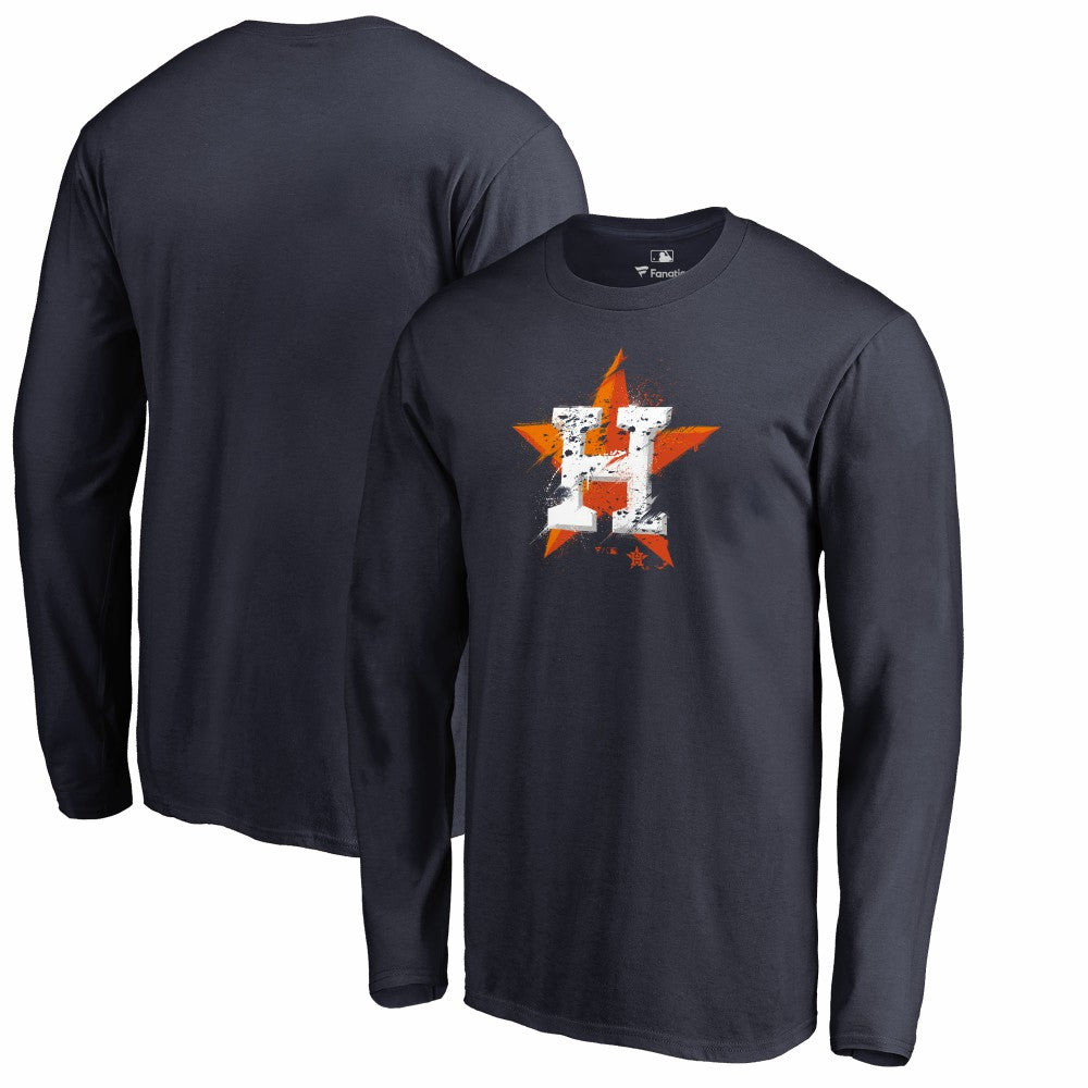 Houston Astros Splatter Logo Long Sleeve T-Shirt - MLB