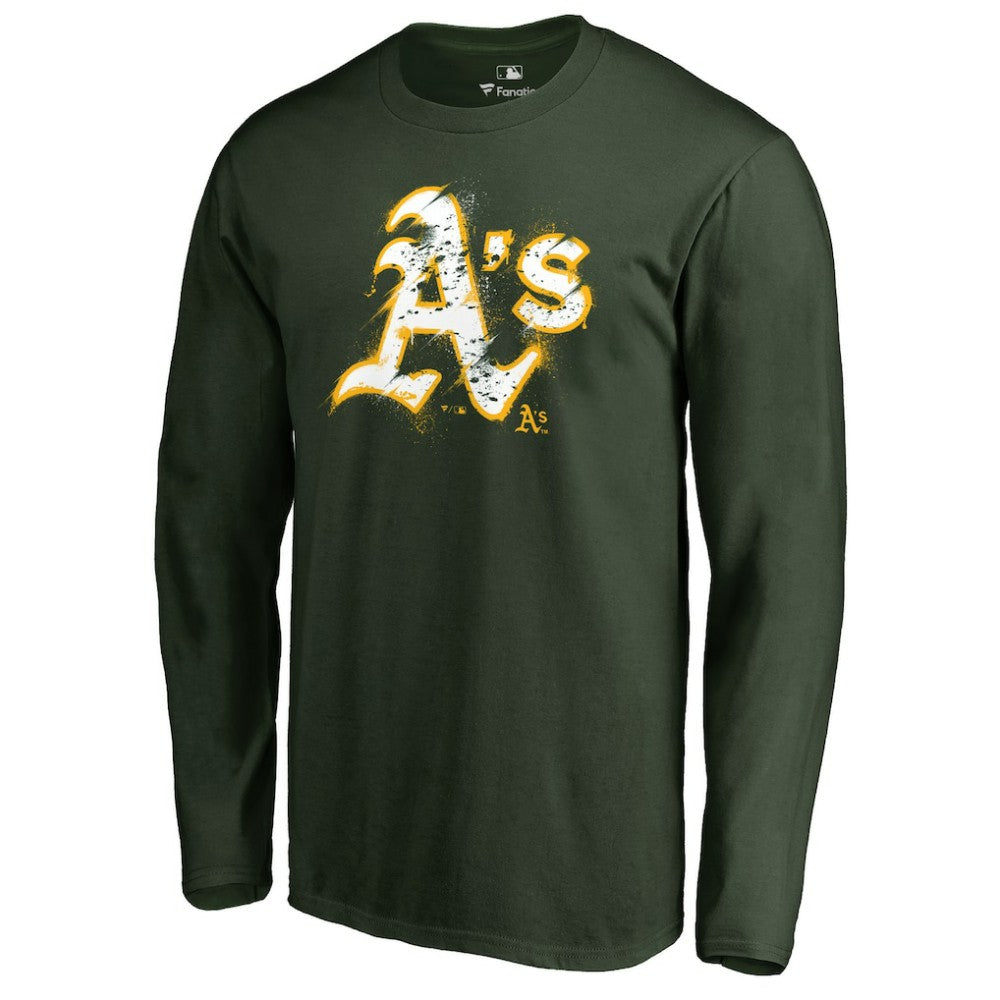 Athletics Splatter Logo Long Sleeve T-Shirt - MLB