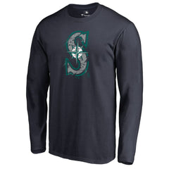 Seattle Mariners Splatter Logo Long Sleeve T-Shirt - MLB
