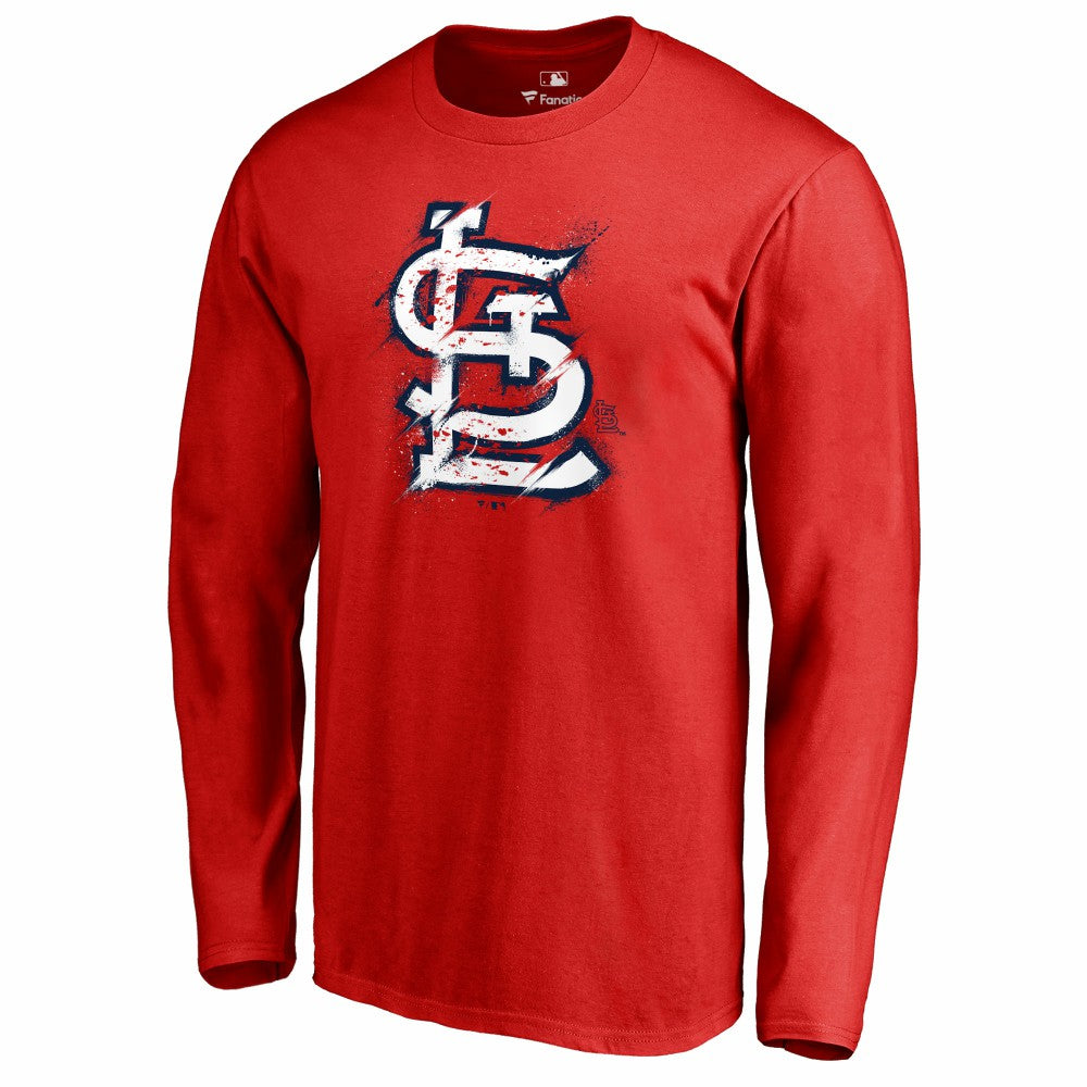 St. Louis Cardinals Splatter Logo Long Sleeve T-Shirt - MLB