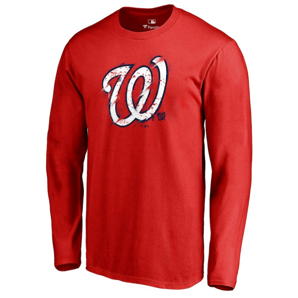 Washington Nationals Splatter Logo Long Sleeve T-Shirt - MLB