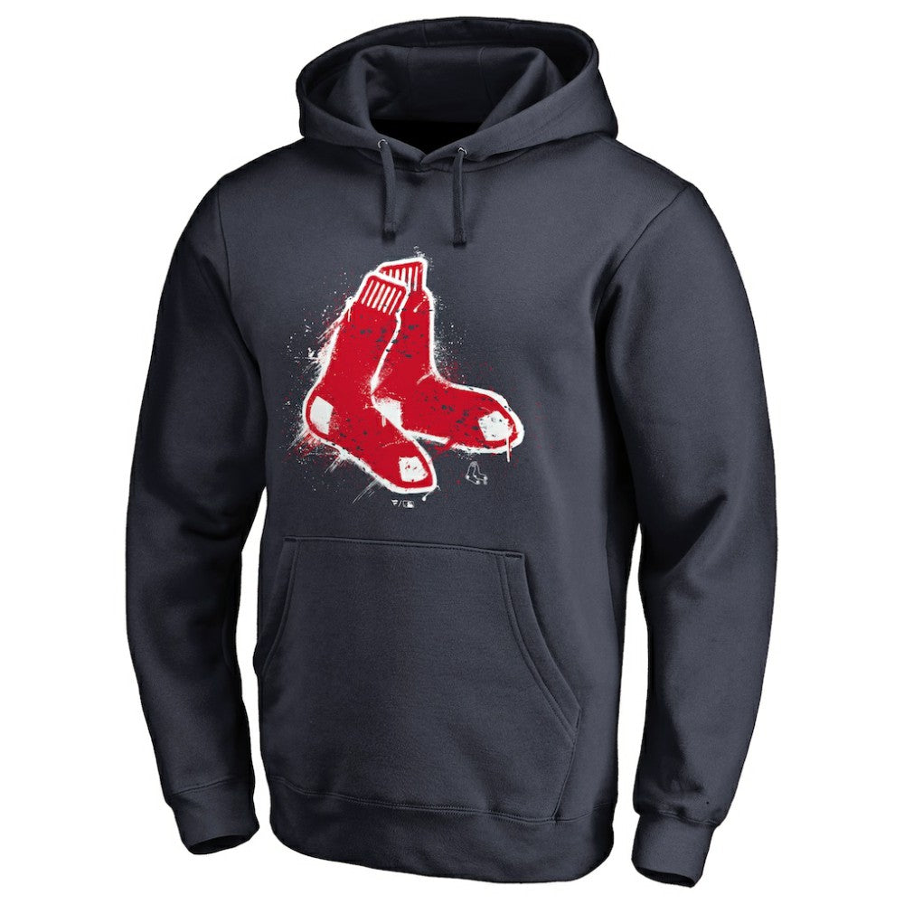 Boston Red Sox Splatter Logo Pullover Hoodie - MLB