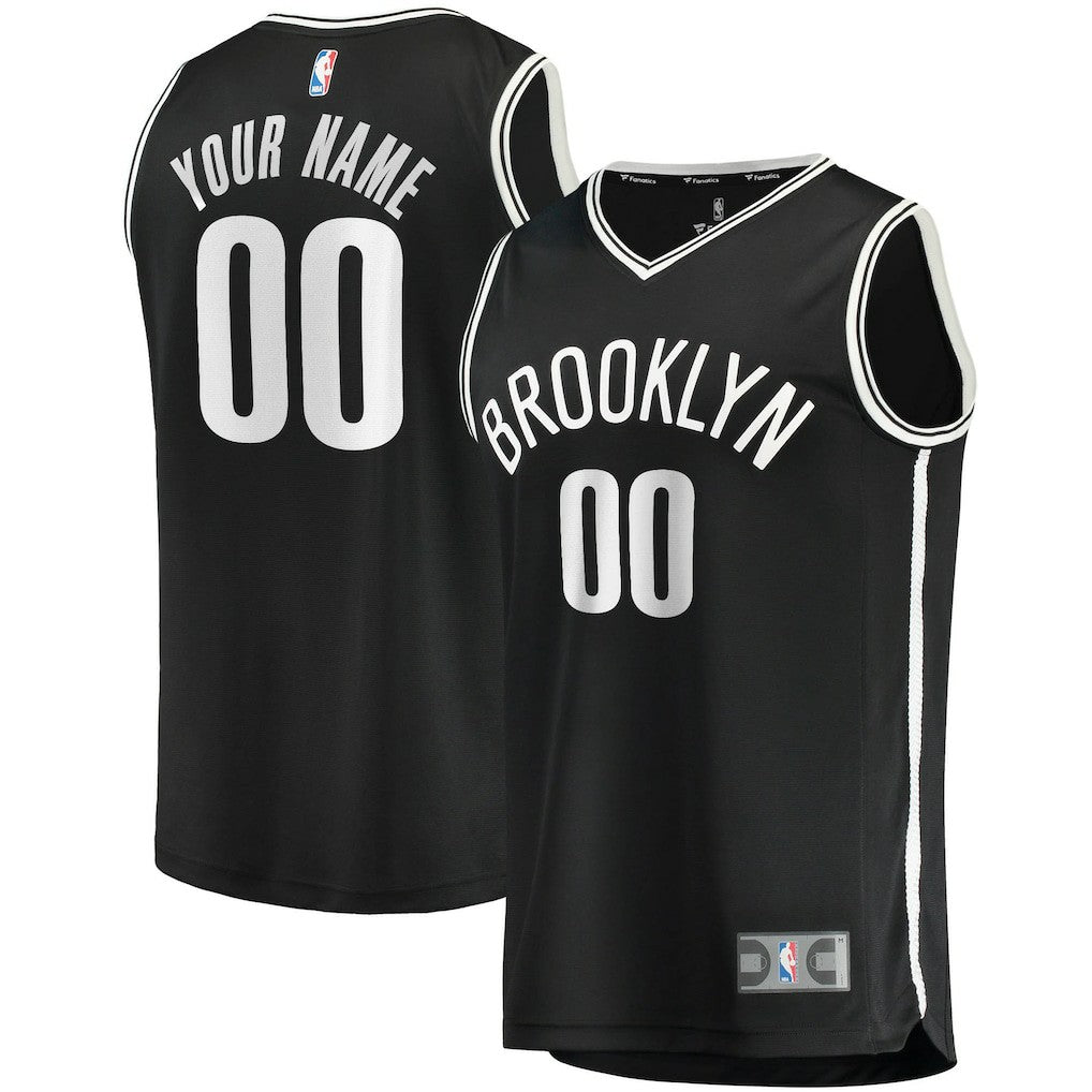 Brooklyn Nets Fast Break Custom Replica Jersey Black Icon Edition - NBA