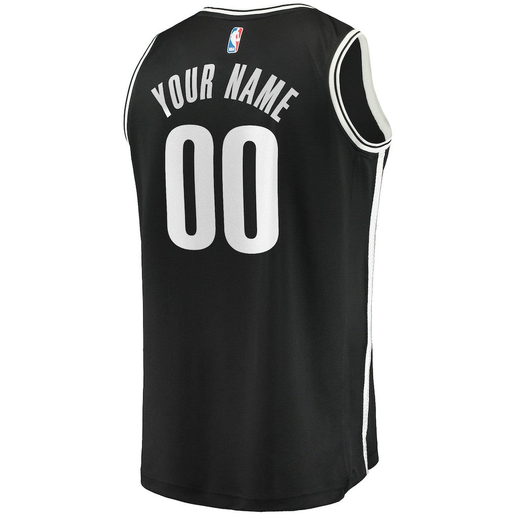 Brooklyn Nets Fast Break Custom Replica Jersey Black Icon Edition - NBA