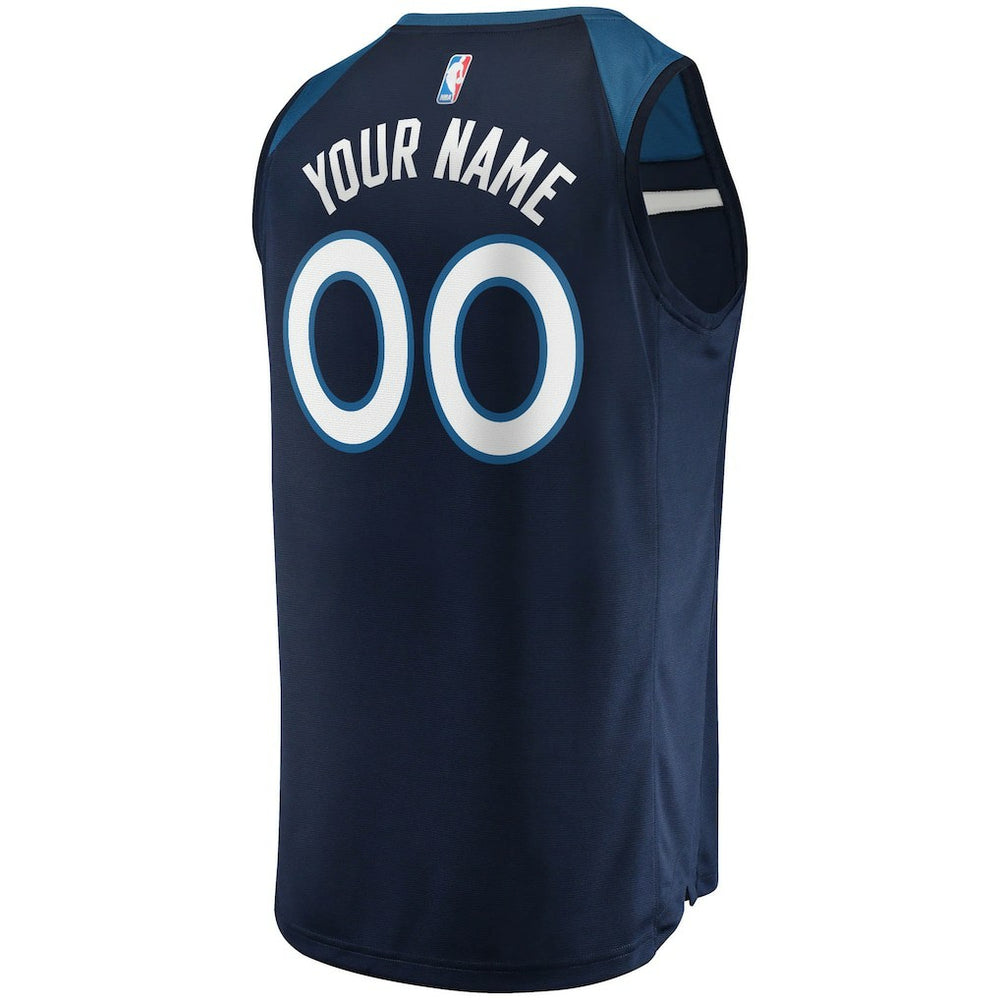 Minnesota Timberwolves Fast Break Custom Replica Jersey Navy Icon Edition - NBA