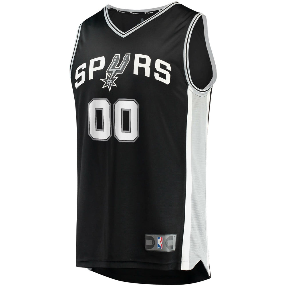 San Antonio Spurs Fast Break Custom Replica Jersey Black Icon Edition - NBA