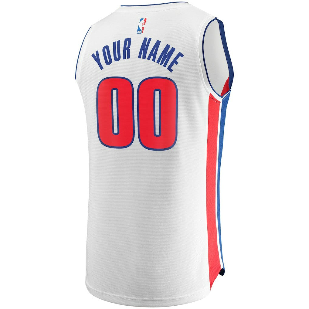 Detroit Pistons Fast Break Custom Replica Jersey White Association Edition - NBA