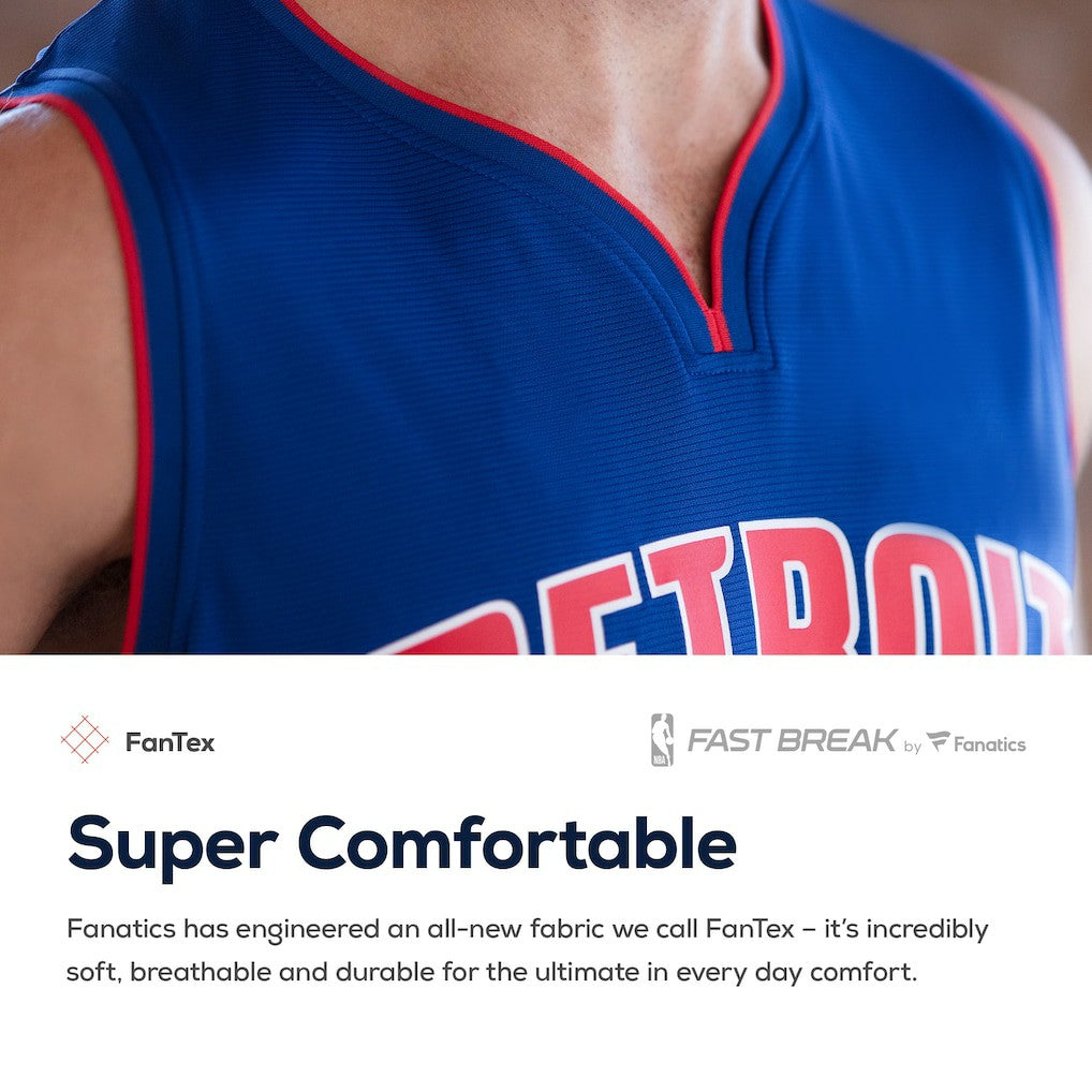 Detroit Pistons Fast Break Custom Replica Jersey White Association Edition - NBA