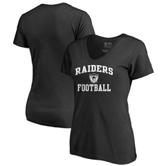 Las Vegas Raiders Women's Vintage Collection Victory Arch V-Neck T-Shirt Black | NFL